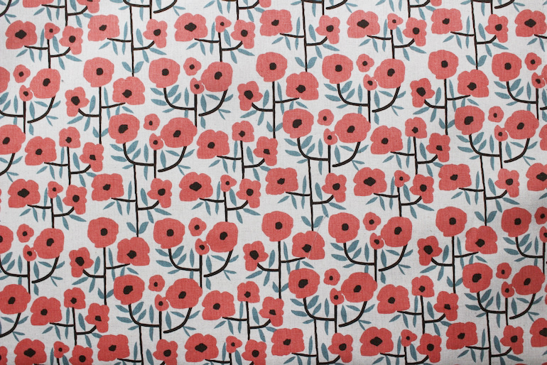 Jca綿麻つづれ花<br>生成り×ピンク